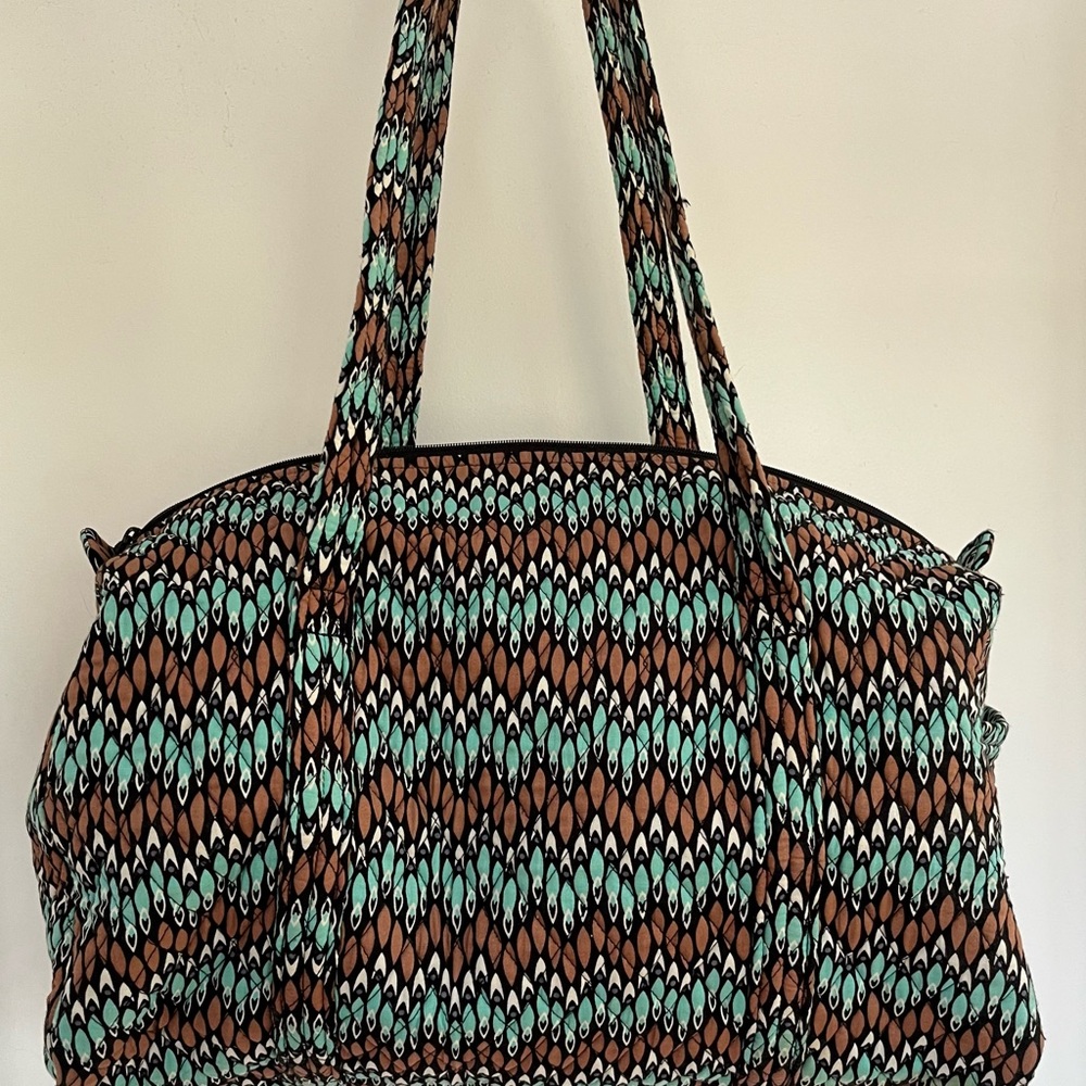 Vera Bradley Brown and Blue Patterned Tote